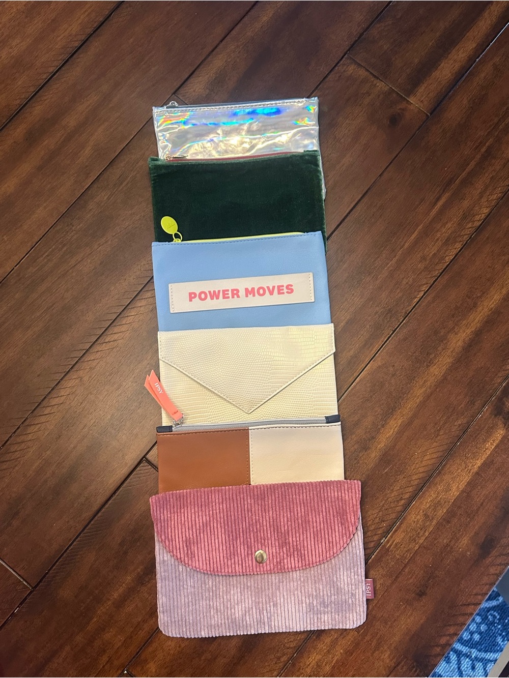 Set of six Ipsy cosmetic bags/pouches